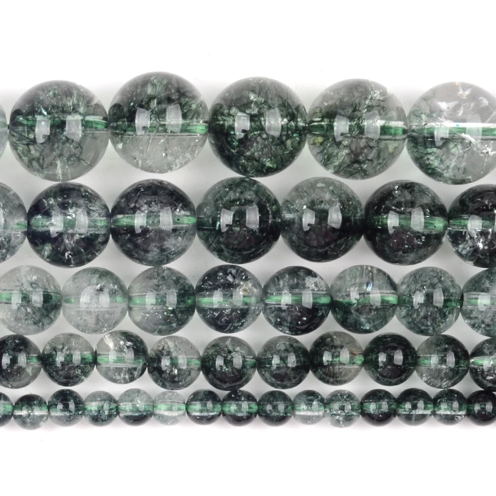 6/8/10/12mm Natural Verde Fantomă Cuarț Margele Rotunde Liber Margele Spacer pentru a Face Bijuterii Diy Bratari de Femei Bijuterii