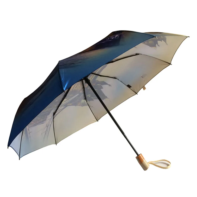 De lux Automată Umbrelă de Ploaie Femei Umbrela Windproof Paraguas Impermeabil 3folding 23