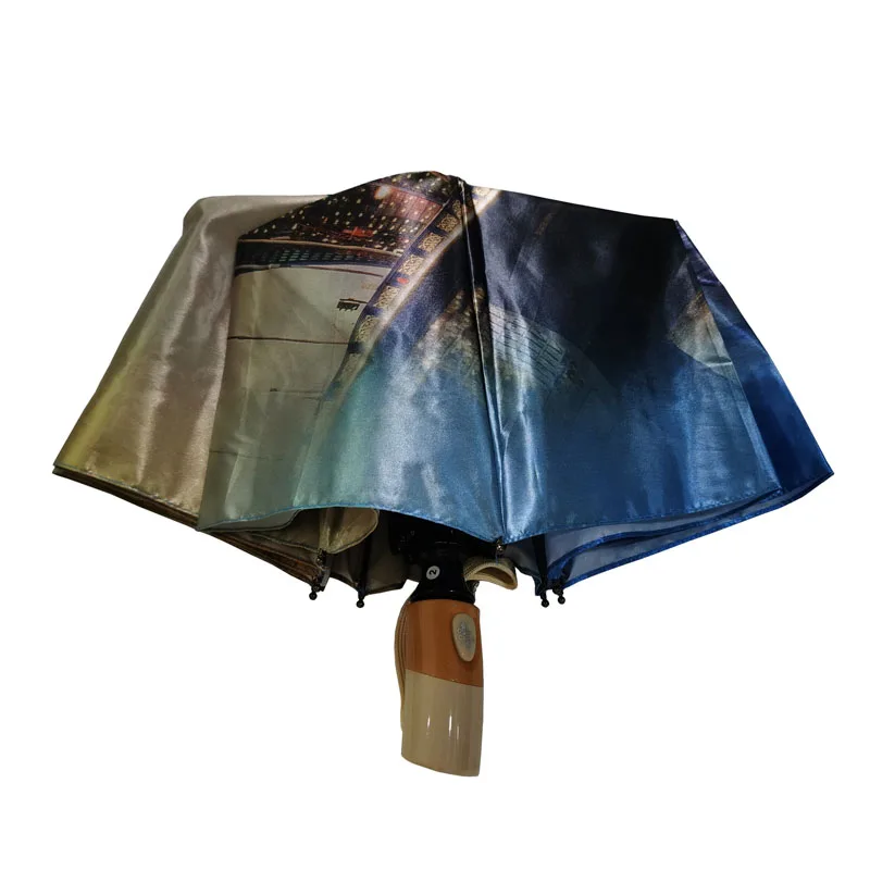 De lux Automată Umbrelă de Ploaie Femei Umbrela Windproof Paraguas Impermeabil 3folding 23