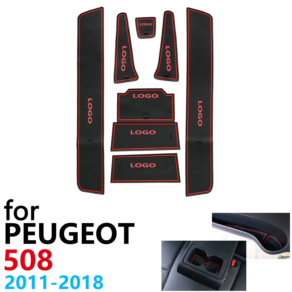 Anti-Alunecare de Cauciuc, Cupa de Perna Ușa Groove Mat pentru Peugeot 508 508sw 508RXH 2011~2018 Accesorii Autocolante Auto mat pentru telefon 2017