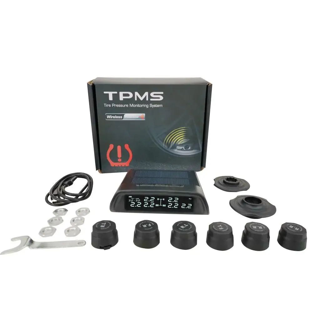 1Set TPMS Camion Masina Wireless de Monitorizare a Presiunii în Anvelope Sistemul Cu 6 Senzori Externi Baterie Display LCD