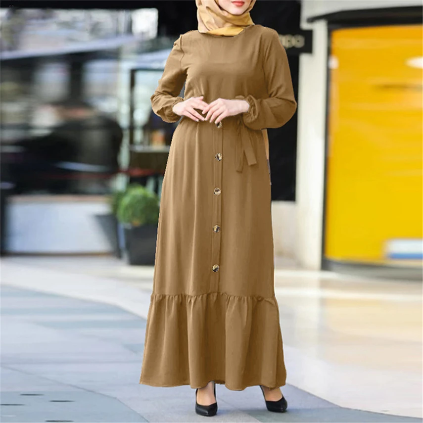 Eid Mubarak Musulman Abayas pentru Femei Djellaba Rochie de Moda American de Îmbrăcăminte Solidă de Culoare Elegant Dubai Turcia American Clorhing
