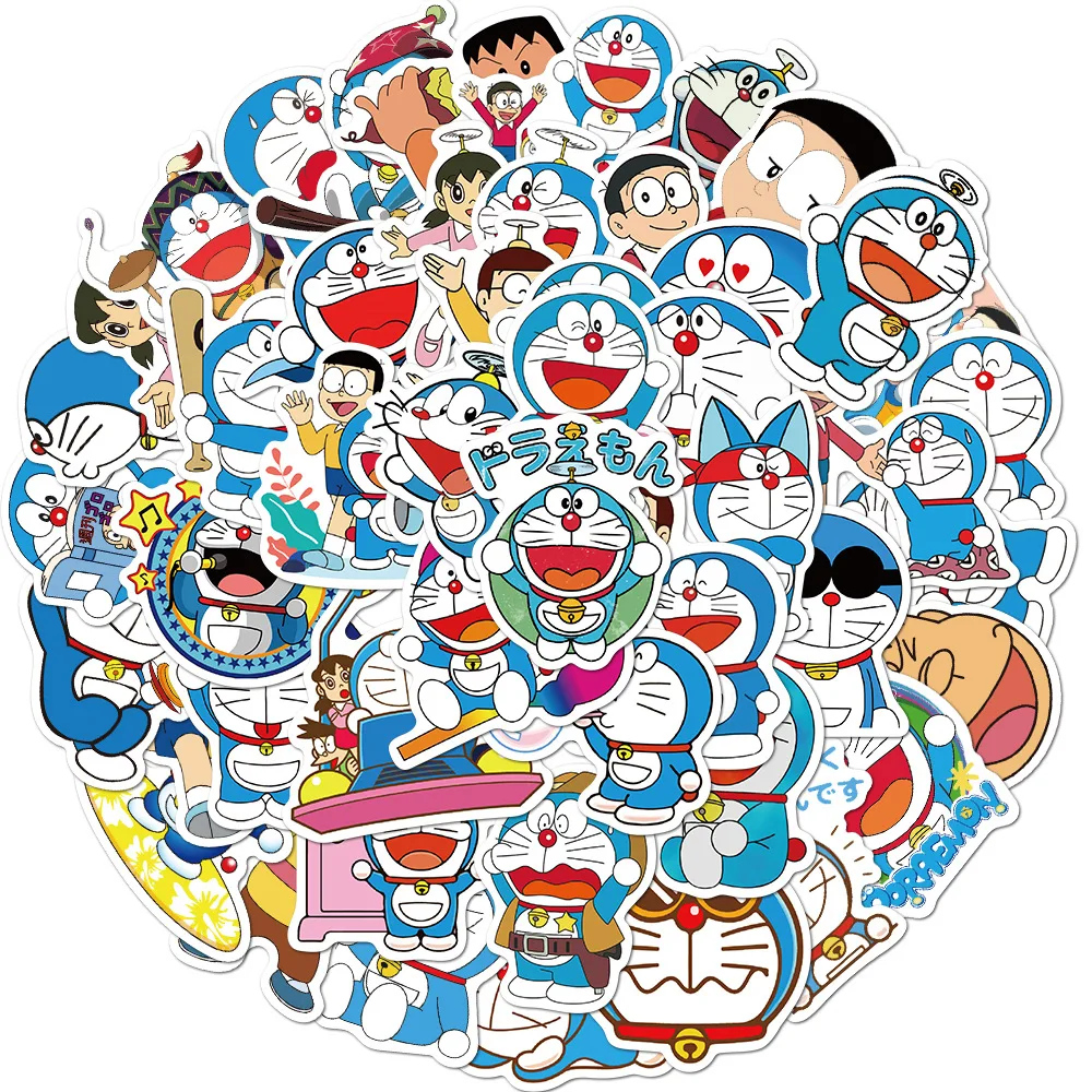 50pcs/pachet anime Japonez Doraemon Autocolante Pentru Masini Motociclete cesti de Apa jucării pentru Copii de Bagaje, Skateboard-uri, Autocolante Cadou