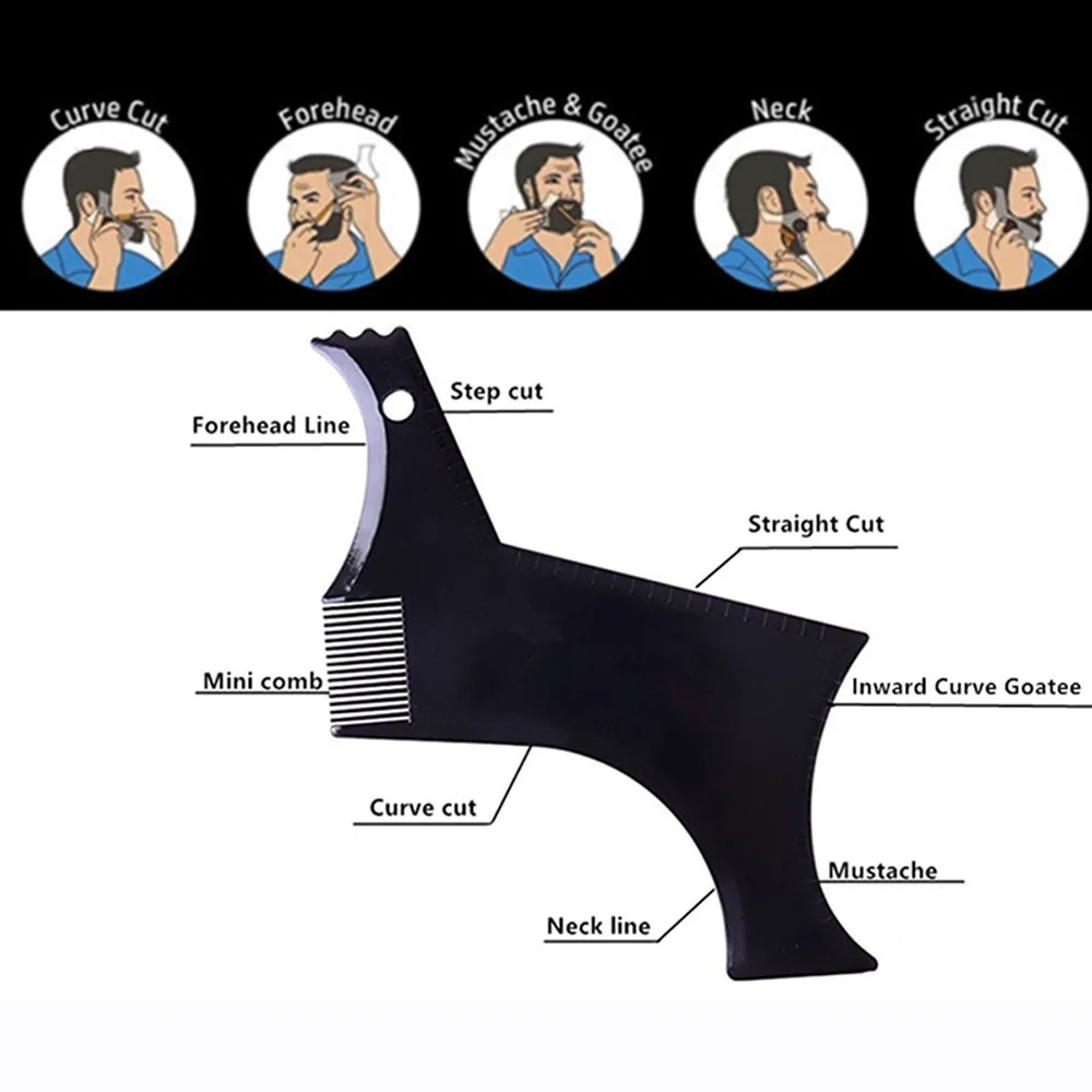 Barba Grooming Kit Tunderea Ras Pieptene Set Mustață Foarfece Modelarea Aparat De Ras Aparat De Ras Barba Instrument De Îngrijire Pentru Bărbați