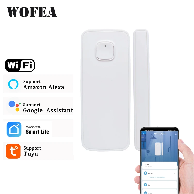 Wofea 433mhz / Wireless Wifi Ferestre si Usi Senzor Wifi Contact Magnetic Detector Inteligent Senzor de Usa Baterie Nu sunt Incluse
