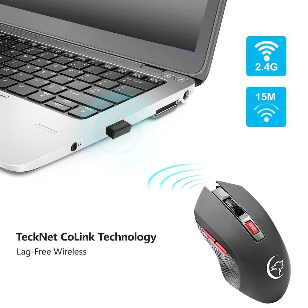 2.4 G Wireless Mouse de Gaming 2400DPI 6 Butoane de mouse-urile Optice w/ Receptor USB Masa de Calculator Ergonomic Tăcut Pentru Laptop PC