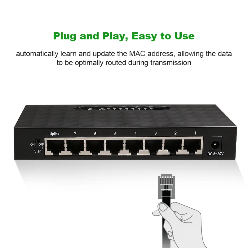 8 Port Gigabit Switch de Rețea 10/100/1000Mbps Switch Fast Ethernet Lan Hub Full/Half duplex Ethernet Desktop Rețea de Comutare