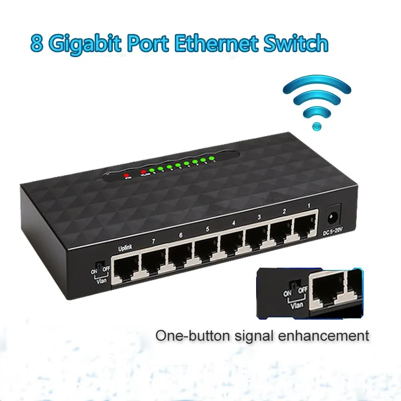 8 Port Gigabit Switch de Rețea 10/100/1000Mbps Switch Fast Ethernet Lan Hub Full/Half duplex Ethernet Desktop Rețea de Comutare