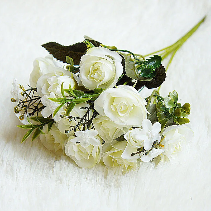 Mătase Faux Bujor Flori Buchet de Nunta de Decorare Roz Frumos Mini Rose Flori False de Decor pentru Casa