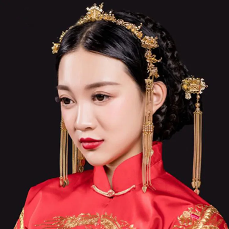 Chineză stil retro ciucure Phoenix coronet coroana de Mireasă Cap purta Noua de păr de Nunta de Decorare costum accesorii