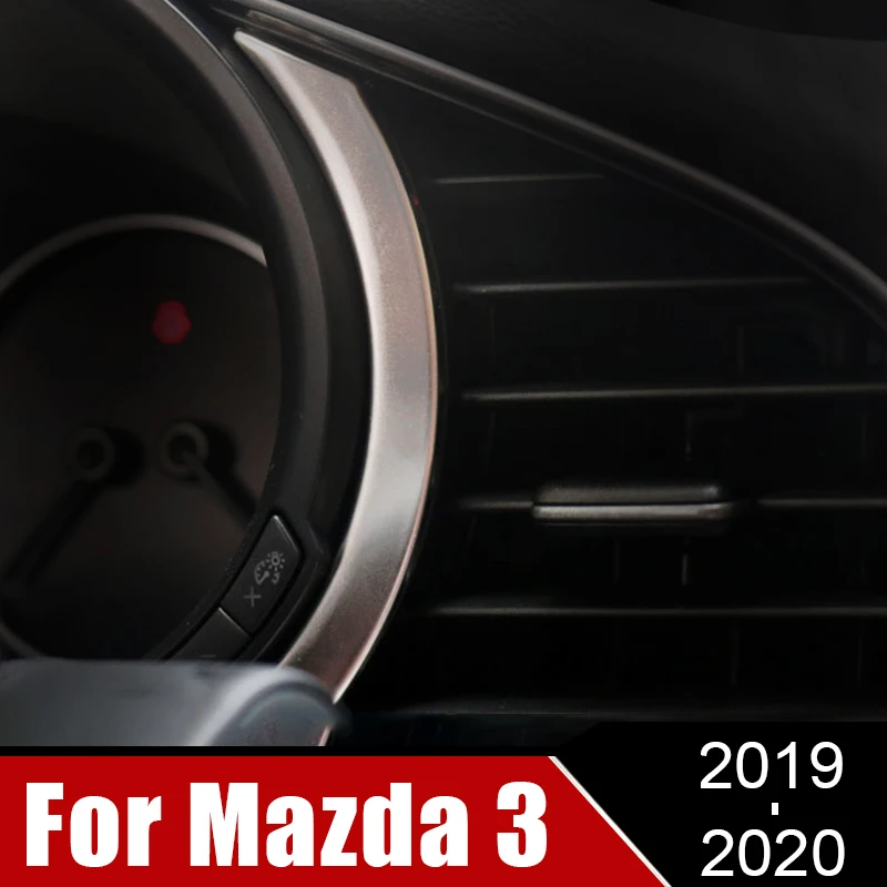 Din Oțel Inoxidabil Instrument Indicator Pe Panoul De Bord Consola Acoperă Trim Kit Pentru Mazda 3 Axela 2019 2020 Accesorii