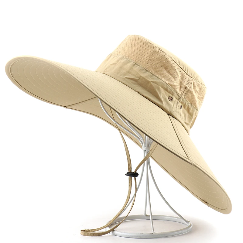 CAMOLAND 15cm Super Mare Margine Largă Găleată Pălărie de Vară UPF50+ Palarie de Soare Pentru Barbati Exterior Impermeabil Drumeții, Pescuit Respirabil Pălării