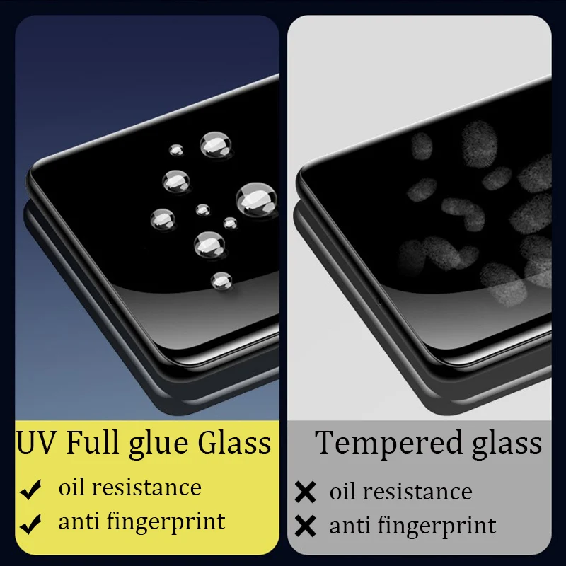 UV Lichid Curbat din Sticla Temperata Pentru Oneplus 8 7 Pro cu Ecran de Protecție Pentru Un plus de 7 Pro Oneplus8 de Protecție Complet Capacul de Sticlă