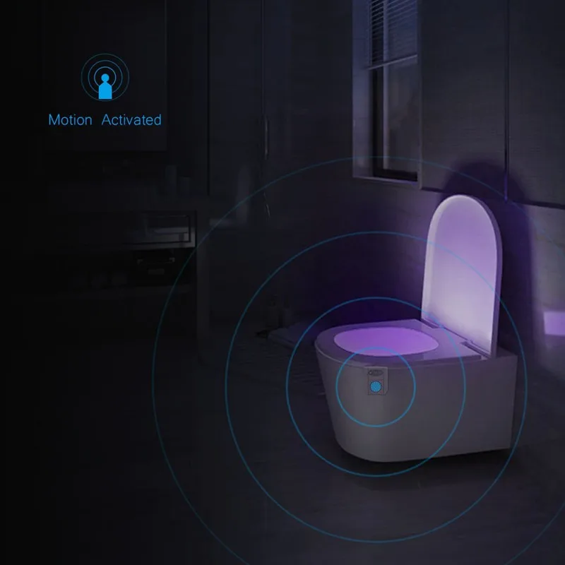 Sterilizator UV Toaletă Lumina de Noapte , Mișcare Activat Led-uri Scaun de Toaletă Lumina 16 Schimbare de Culoare Castron lumina cu Aromoterapie