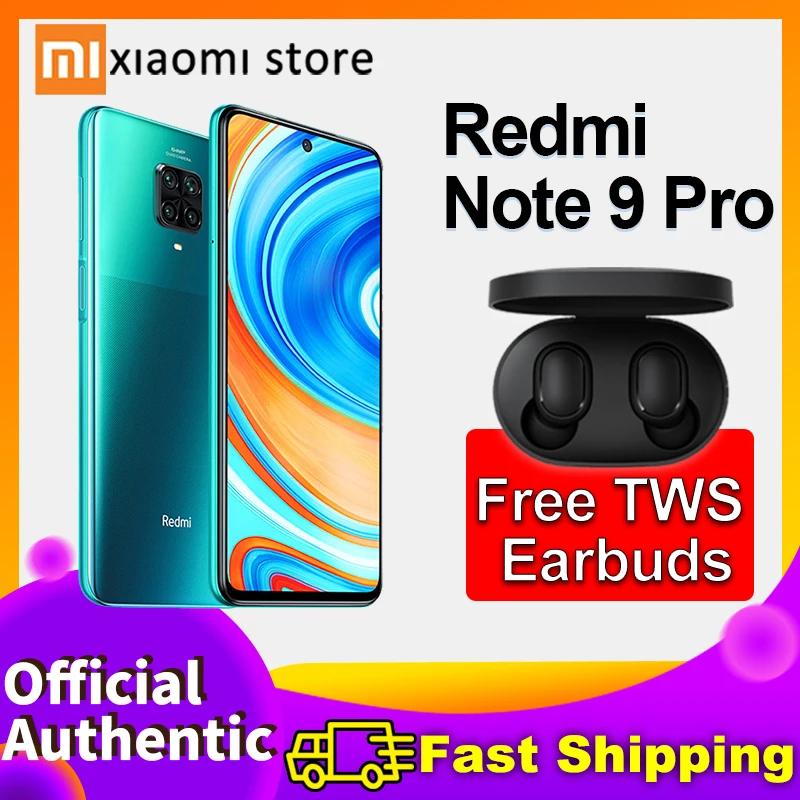 Xiaomi Redmi Nota 9 Pro 6GB, 128GB Versiune Globală NFC Smartphone 64MP Quad Camera Snapdragon 720G G-Plata 2400x1080 30W QC 2020 SEE