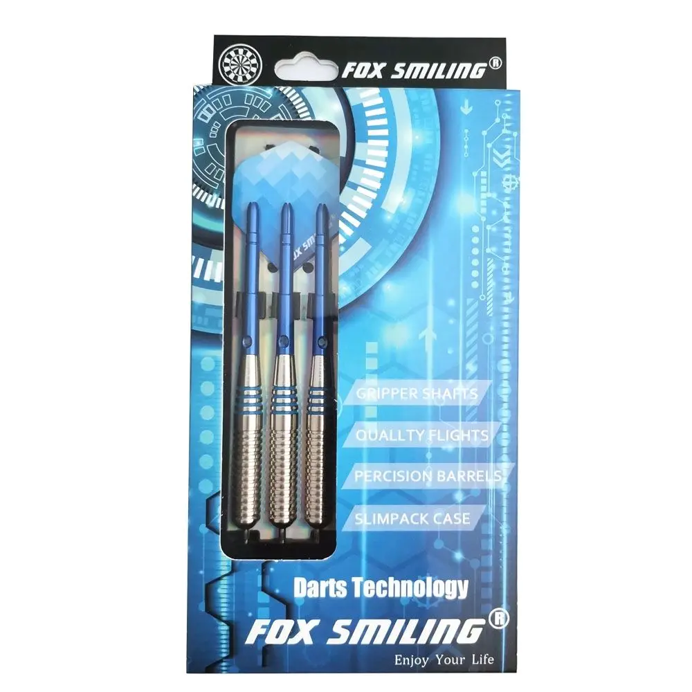 Fox Zâmbind 3PCS 24g Dart Pin din Oțel Sfat Darts Cu Aluminiu Ax Caz Speical, Cu 3PCS Arbori, 3PCS Zboruri Albastru Pin Culoare