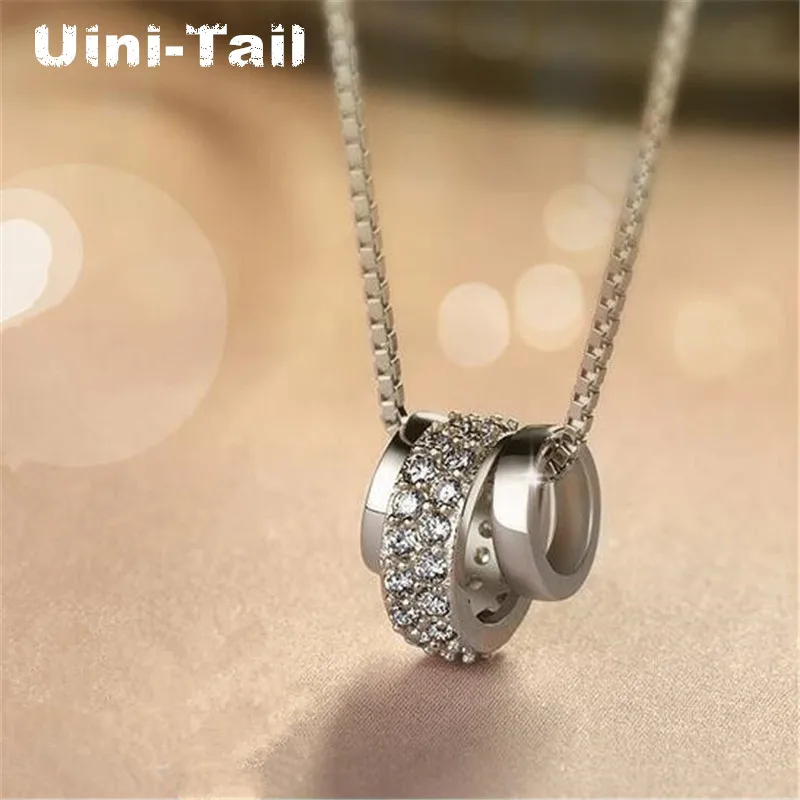 Uini-Coada hot nou argint 925 dimensiune cerc micro-încrustat colier coreea moda temperament tendință de bijuterii hipoalergenic