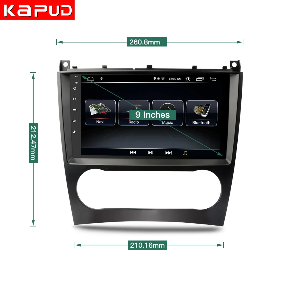KapudAndroid 10.0 GPS, Autoradio Stereo de Navigare Player Pentru Mercedes Benz W203 CLK W203 C200 9