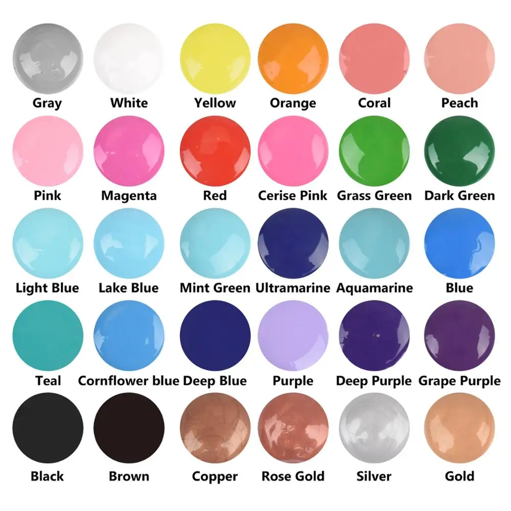 30 de Culori Acrilice Turnarea Vopsea Set 60ML de Lichid Pigment Ulei de Silicon Flux Mare de Panza Pictura Lemn Meserii de Artă