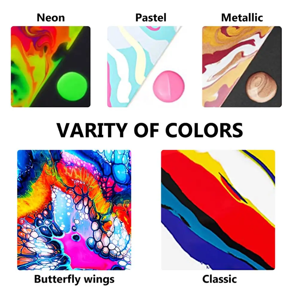30 de Culori Acrilice Turnarea Vopsea Set 60ML de Lichid Pigment Ulei de Silicon Flux Mare de Panza Pictura Lemn Meserii de Artă