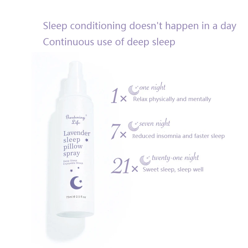 Noi Lavanda 75ml Spray de Somn de Noapte Bun Ulei Ajuta să Dormi Bine Pure Uleiuri Esentiale Naturale Anti-Stres Îmbunătăți Insomnie Depresie