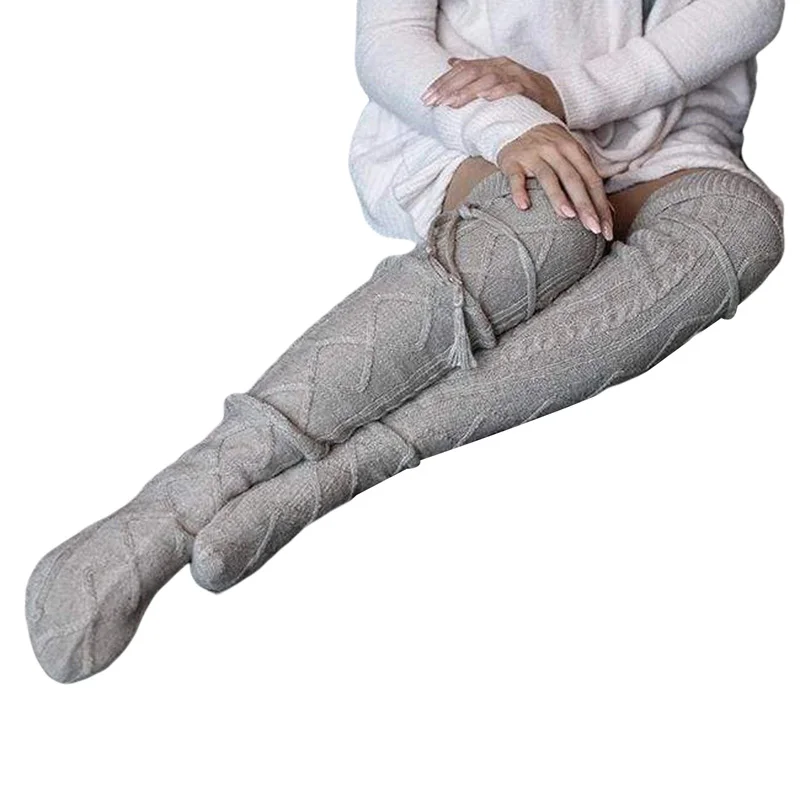 Iarna Tricotat Femei Șosete De Moda Ciorapi Casual Coapsei Deasupra Genunchiului Tricotate Șosete Fete Femei Femeie Mult Șosete Până La Genunchi