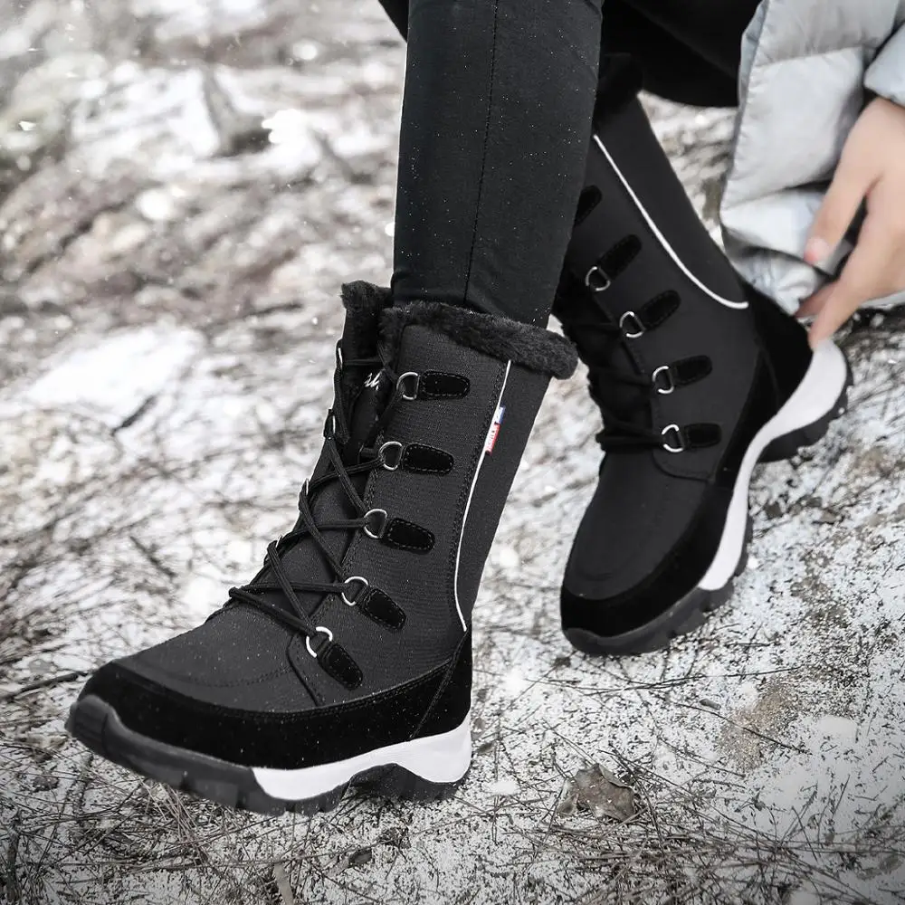 Noi de Iarna Glezna Cizme pentru Femei Pantofi Impermeabil Femei Cizme de Zăpadă de Pluș Cald Platforma Cizme pentru Femei de Mari Dimensiuni 35-42 WSH3497