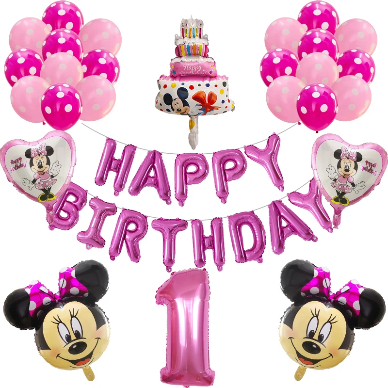 29pcs Mickey Minnie Mouse, baloane cu Mickey Mouse Petrecerea de Ziua Decor Copil de Dus 30inch Numărul de Balon copil jucării Globos consumabile