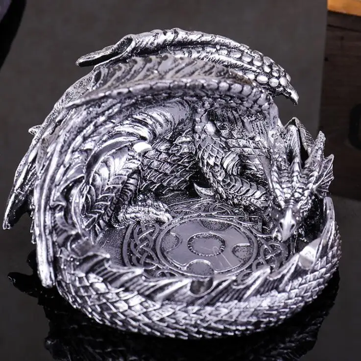 TECHOME Stil Retro Acasă Dragon Scrumiera Creative Desktop Multifuncțională Tava de Cenusa Tatăl Iubitului Cadou Dragon de Stocare Scrumiera