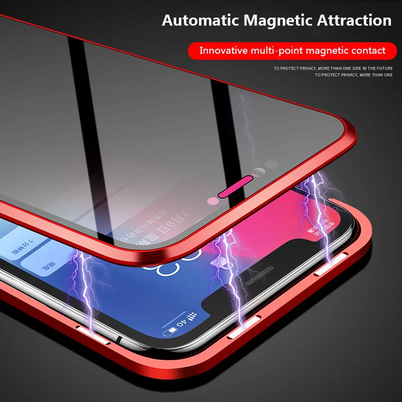 360 de Confidențialitate Anti-Peep Magnetic de Caz Pentru iPhone 12Mini 12 11 XS Pro Max XR X SE2020 8 7 6S 6 Plus față-Verso de Sticla Acoperi Caz