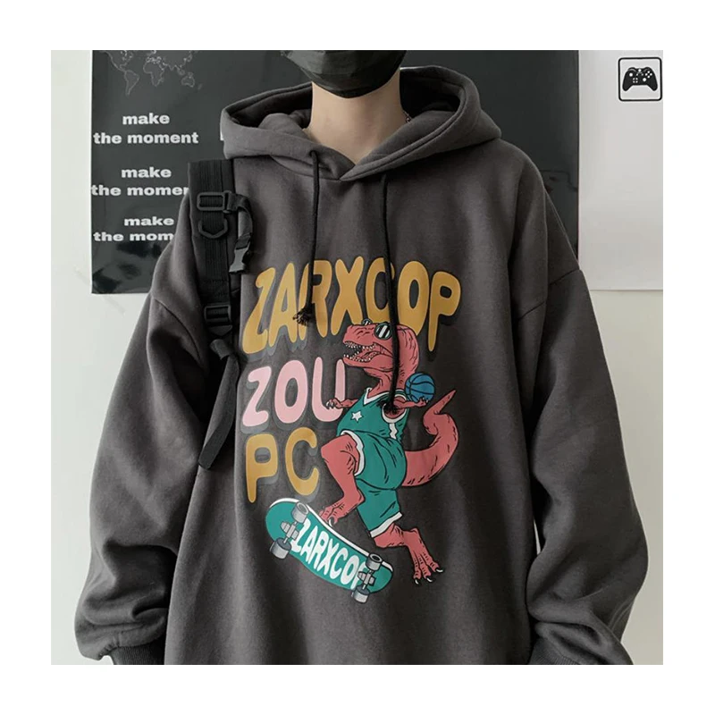 Moda Punk Barbati Tricou Hanorac pulover hip hop de imprimare de Cauzalitate Topuri largi Streetwear jacheta cu gluga pentru Cupluri Sport Tos