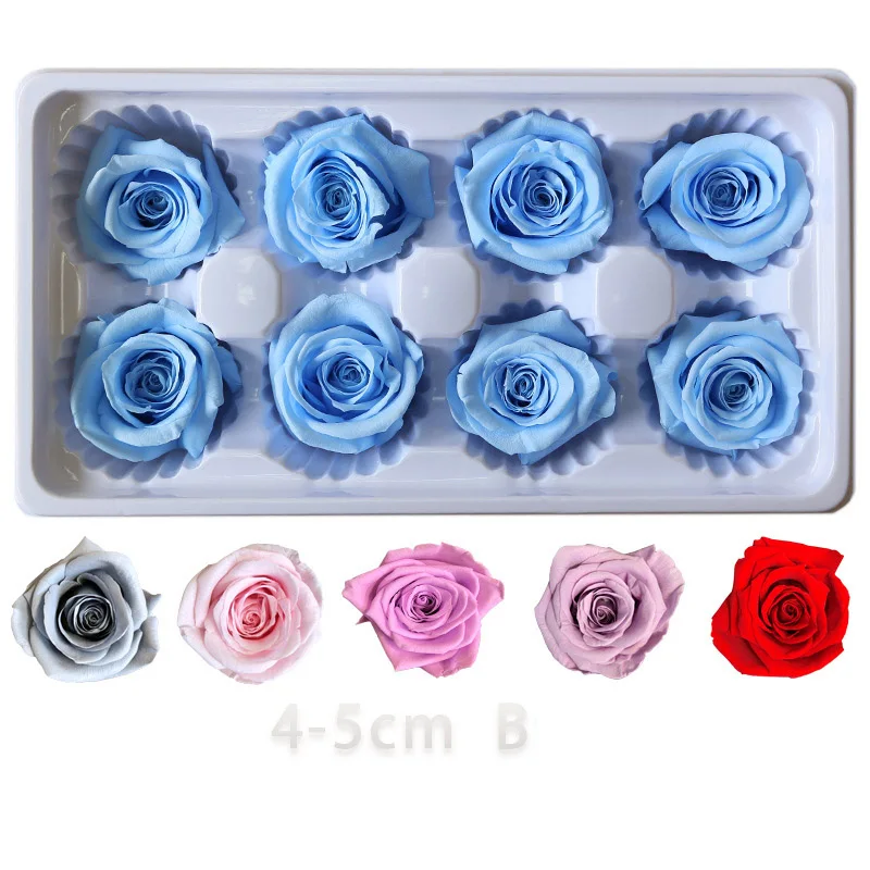 Conservate Rose Flori Nemuritoare a Crescut cu 4-5CM Diametru Mamele Zi DIY Nunta Viața Veșnică Floare Cadou Material 8pcs/Cutie Nivel B