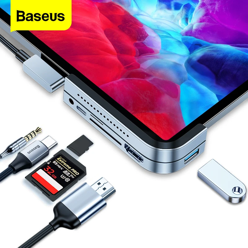 Baseus USB C HUB Pentru iPad Pro 2020 PD Tip C Docking Station HDMI USB 3.0 Multi TF Cititor USB-C Splitter Jack de 3,5 mm Adaptor HUB
