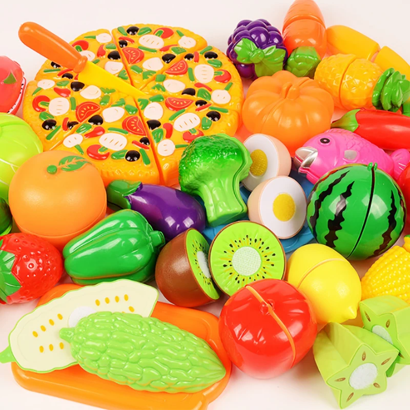 37pcs de Plastic pentru Copii de Mâncare de Jucărie Tăiat Fructe și Legume de Bucatarie Jucarii Copii, Jucarii Pentru Fete Pretinde Playset Jucarii Educative