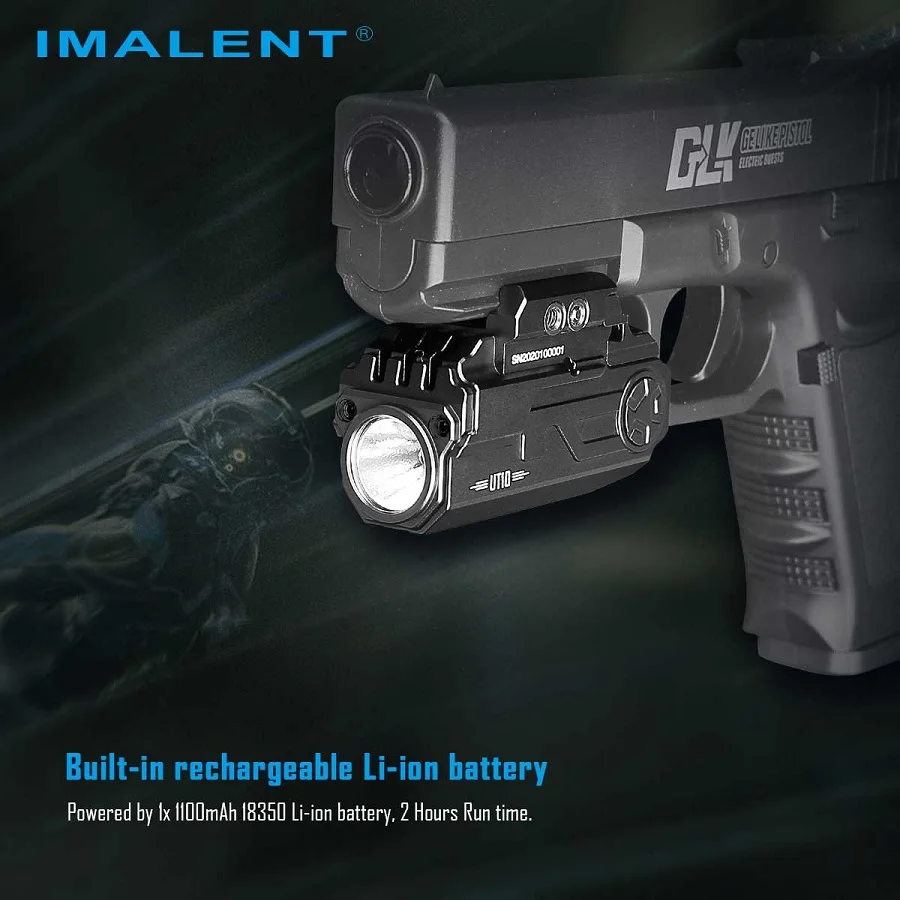 IMALENT UT10 Arma Lumina Cree XP-L HI 1160LM Reîncărcabilă Lanterna Tactice pentru Picatinny Feroviar și Glock Șină de Ghidare