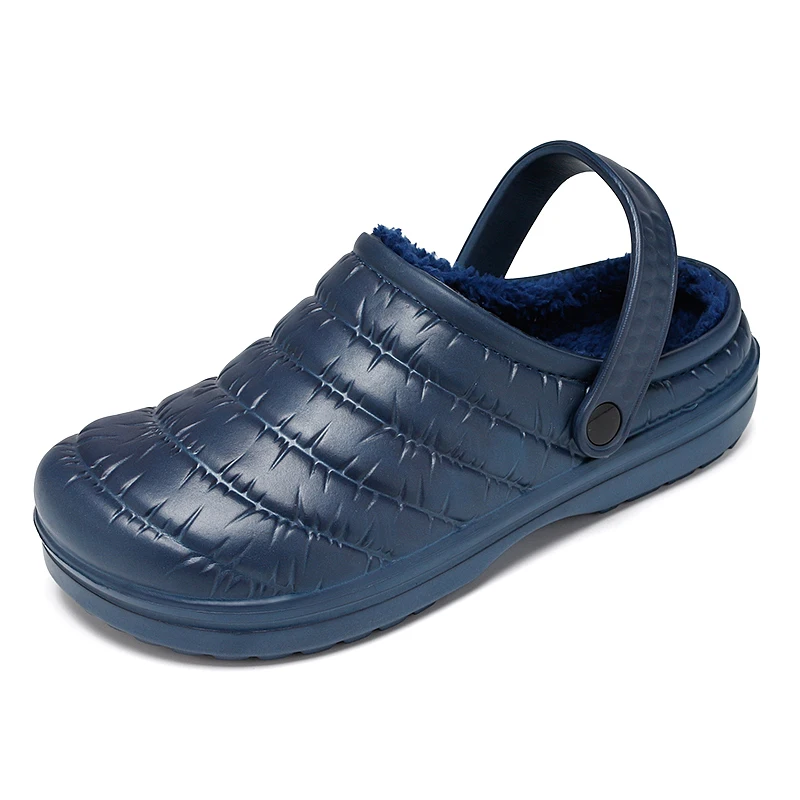 Iarna Barbati Sandale 2020 Barbati Pantofi de Plaja si Papuci de Casă Solidă de pluș Cald Flip Flop de Pluș Grădină Saboți Sandale Exterior rezistent la apa