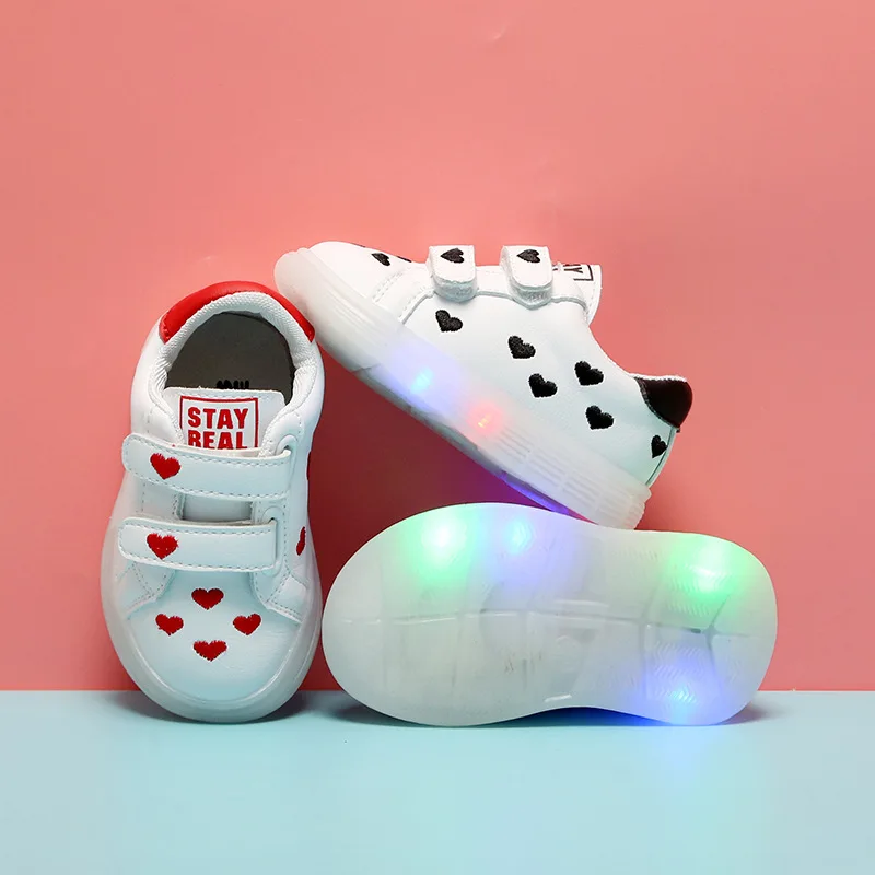 Primăvară Lumina Pantofi pentru Copii de 1-3 Ani Fete Respirabil Iubesc Copii Sport Pantofi de Copil Moale Jos Pantofi Sport