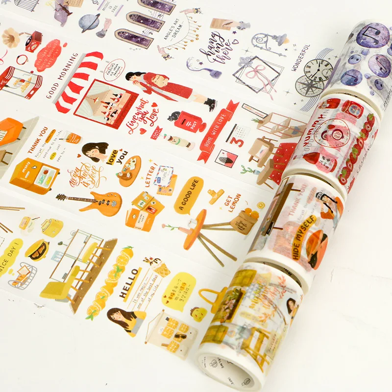 60mm Creative Viața de Acasă Serie Bandă Washi Kawaii DIY Decorative Adezive de Mascare Banda de Autocolant Album Jurnal Jurnalul Consumabile