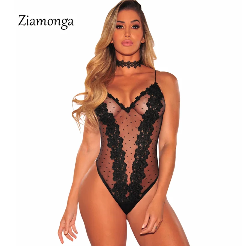 Ziamonga Sexy Corp De Vară Costum De Plasă Salopeta Femme Romper Combinaison Pantaloni Scurți, Salopete, Broderie Dantelă Florale Body Pentru Femei