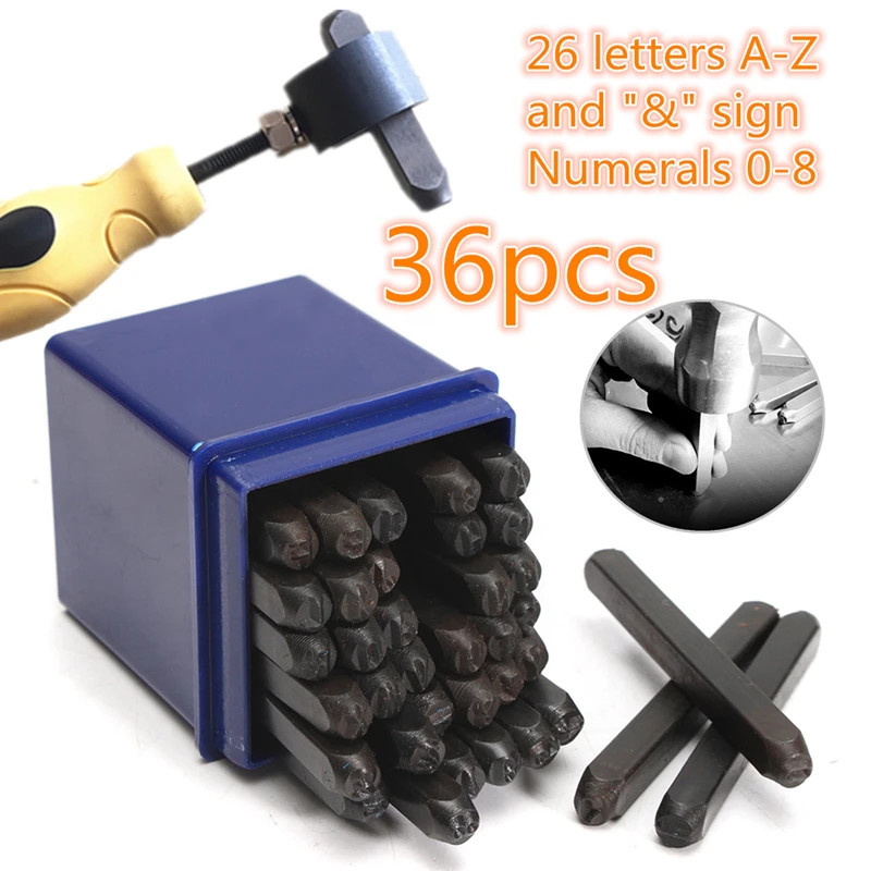 36buc/Set Pentru 4mm engleză Alfanumerice Piele Ștanțare Oțel Ștanțat Oțel de scule DIY Ambarcațiuni de Metal Biroul de Acasă Decorare timbru