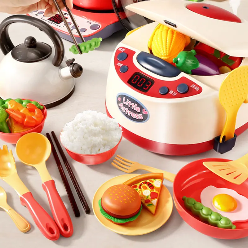 Oala de orez Jucărie pentru Copii Bucătărie, Ustensile de Simulare Ustensile de Bucătărie Jucarii pentru Copii de Bucătărie Pretinde Joc Jucarii Accesorii