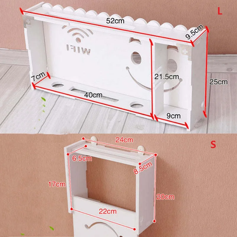 Wireless Router Wifi Cutie De Lemn-Plastic Raft De Perete Agățat Plug Bord Suport Cutie De Depozitare 3 Dimensiune 9 Stil Organizator