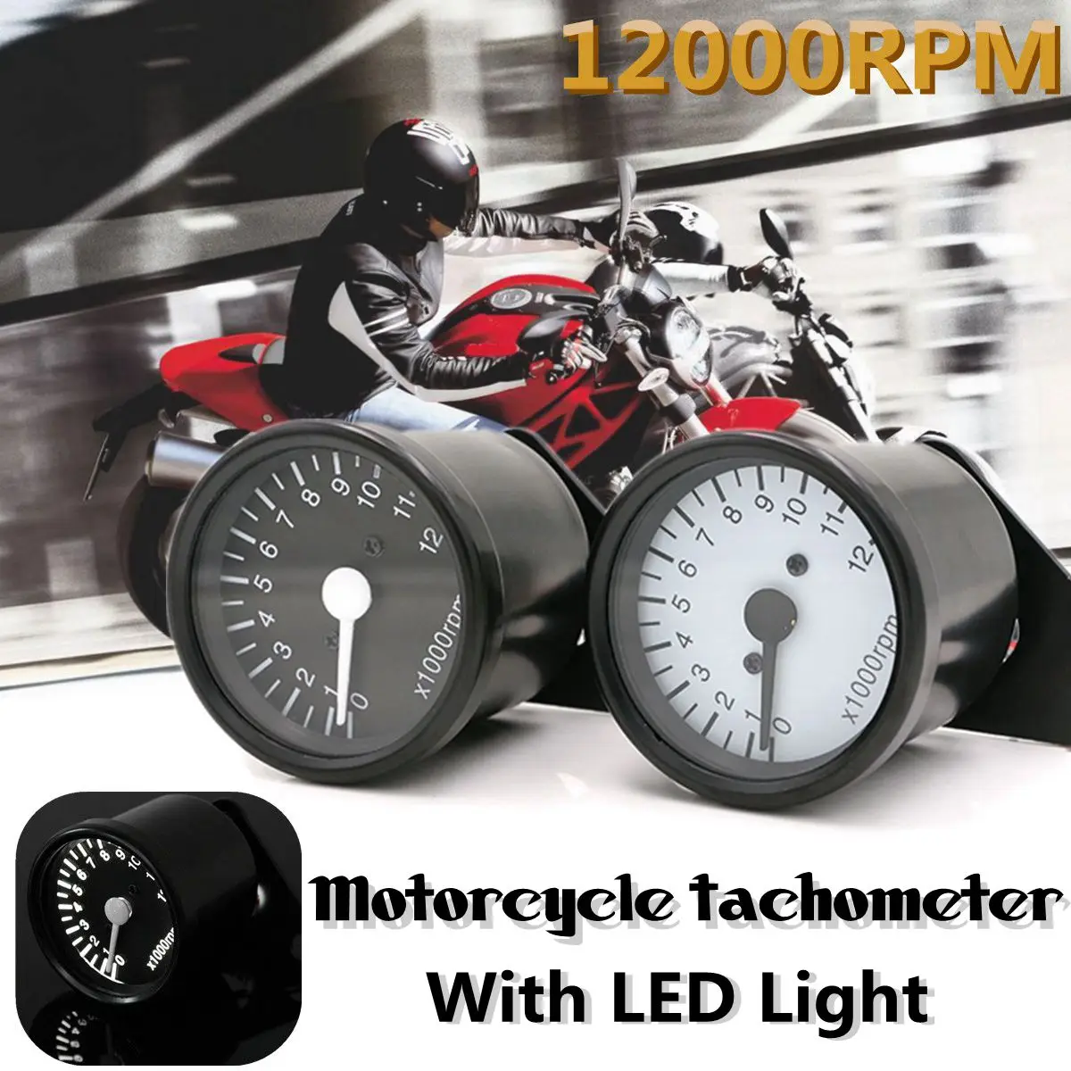 12V Universal Motocicleta Tahometru Indicator Contor 12K RPM Shift pentru Honda/Suzuki/Yamaha Motocicleta Instrument