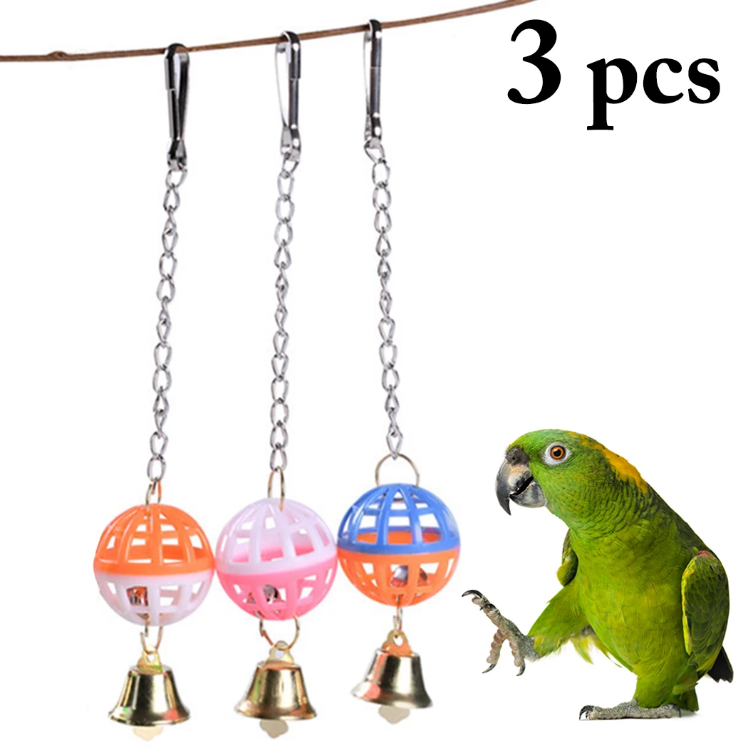 3PCS Pasăre Jucării Creative Amuzant Clopot Pasăre Mesteca Jucărie Cușcă Jucărie pentru Papagal