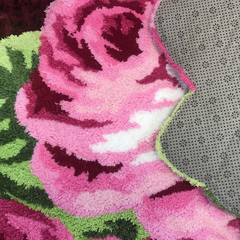 3D Rose Red Carpet Covor Baie Dormitor Living Covorul Roz de Trandafir Flori Covor Covor Baie Mat