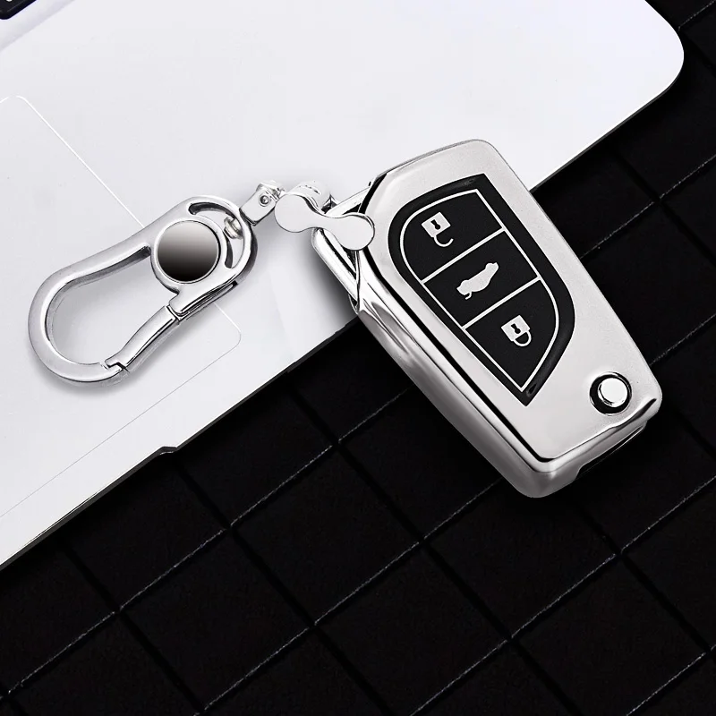 TPU moale Cheia de la Mașină Caz Acoperire Pentru Toyota Auris, Corolla Verso Yaris Aygo Scion TC IM 2016 3 Butoane Flip Key Coajă de Protecție