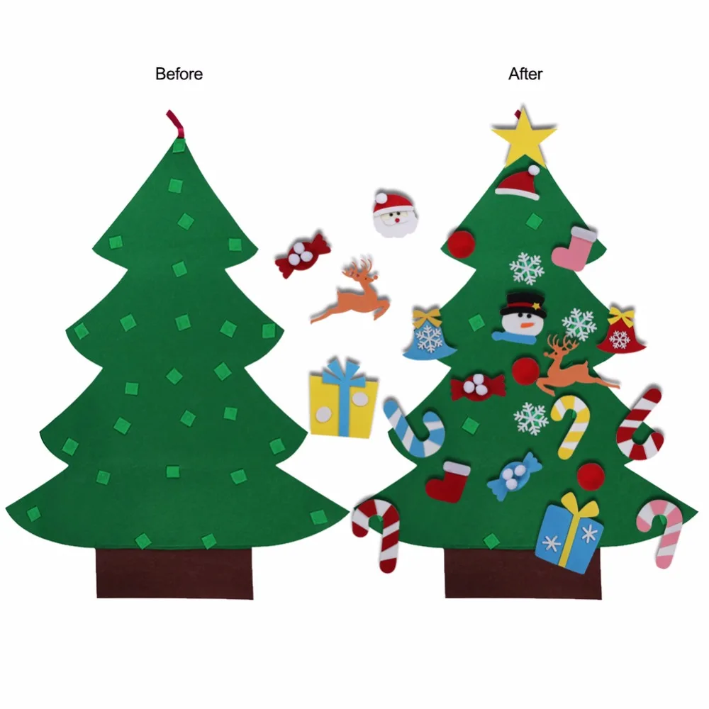 Pomul de crăciun 3D simțit pom de Crăciun DIY copii Caldă Copii Ornamente de Crăciun Cadouri de Anul Nou Ușa de Perete Decor