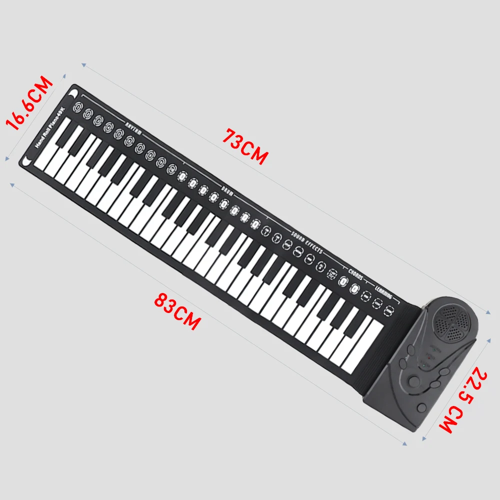BS PPortable Alastic 49 Taste Flexibile Rola de Pian Electronic Tastatură Moale Pian Cauciuc Siliconic Tastatura