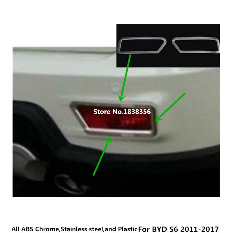 Pentru BYD S6 2011 2012 2013 anii-2017 masina detector ABS Cromat capac ornamental spate coada de ceață spate lampă lumină cadru stick piese 2 buc