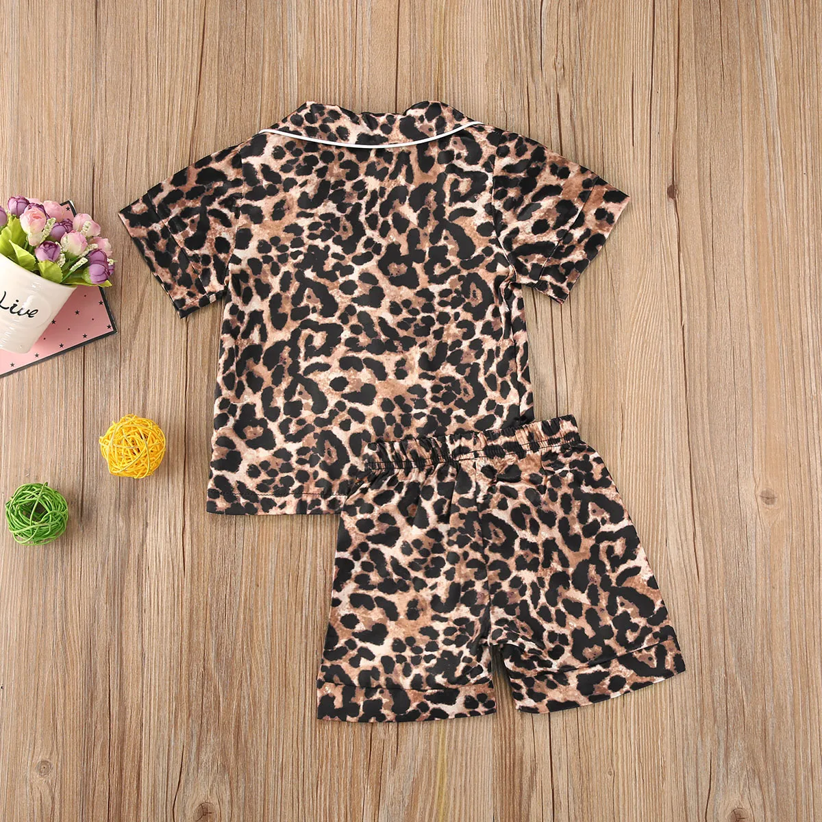 2020 Moda Leopard Băieți Fete Seturi de Pijama cu Maneci Scurte/Topuri cu Maneci Lungi+Pantaloni/Pantaloni de Vară de îmbrăcăminte de noapte Set 2 buc 0-6 ani